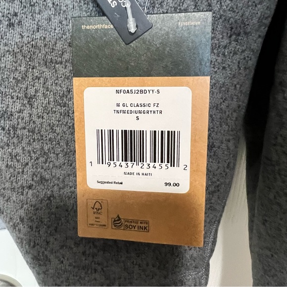 North Face Men's Gordon Lyons Heather Gray Front Full-Zip Jacket Size S NWT - Picture 4 of 9